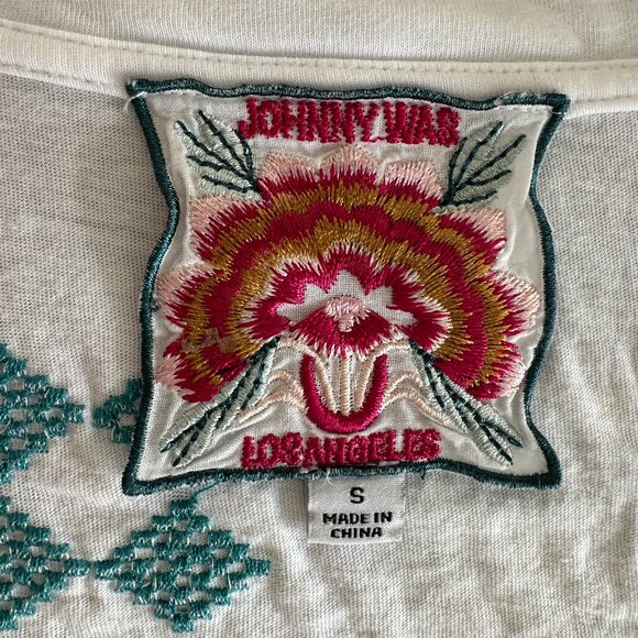 🌺 Johnny Was Katie Relaxed Drape Tee • Small • Embroidered • Worn 1X 🌺 - Picture 15 of 16